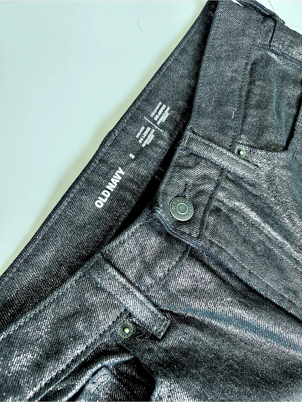 Old Navy OG Loose High-Waisted Coated Jeans in Black (sparkly)